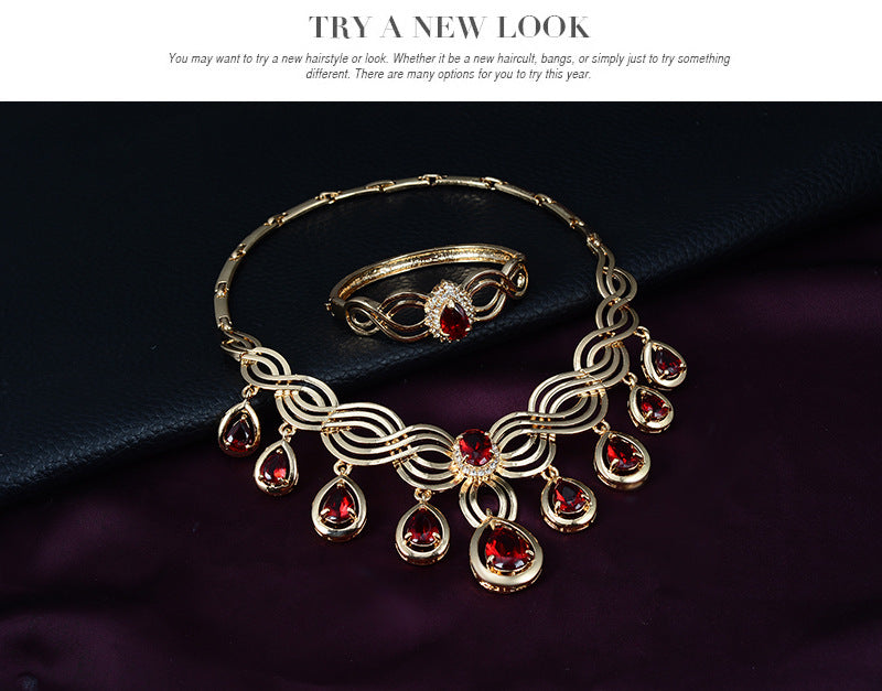 Celestia Gem Necklace & Earrings Set