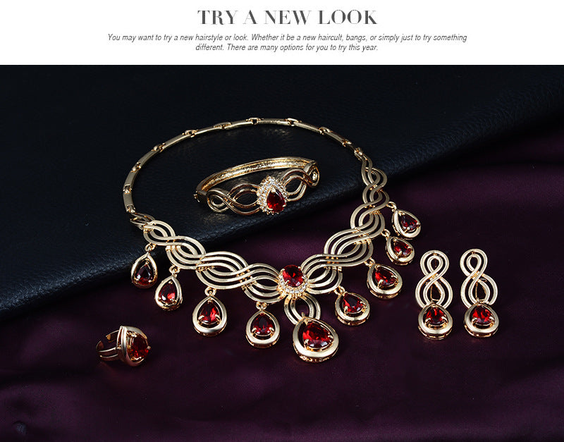 Celestia Gem Necklace & Earrings Set